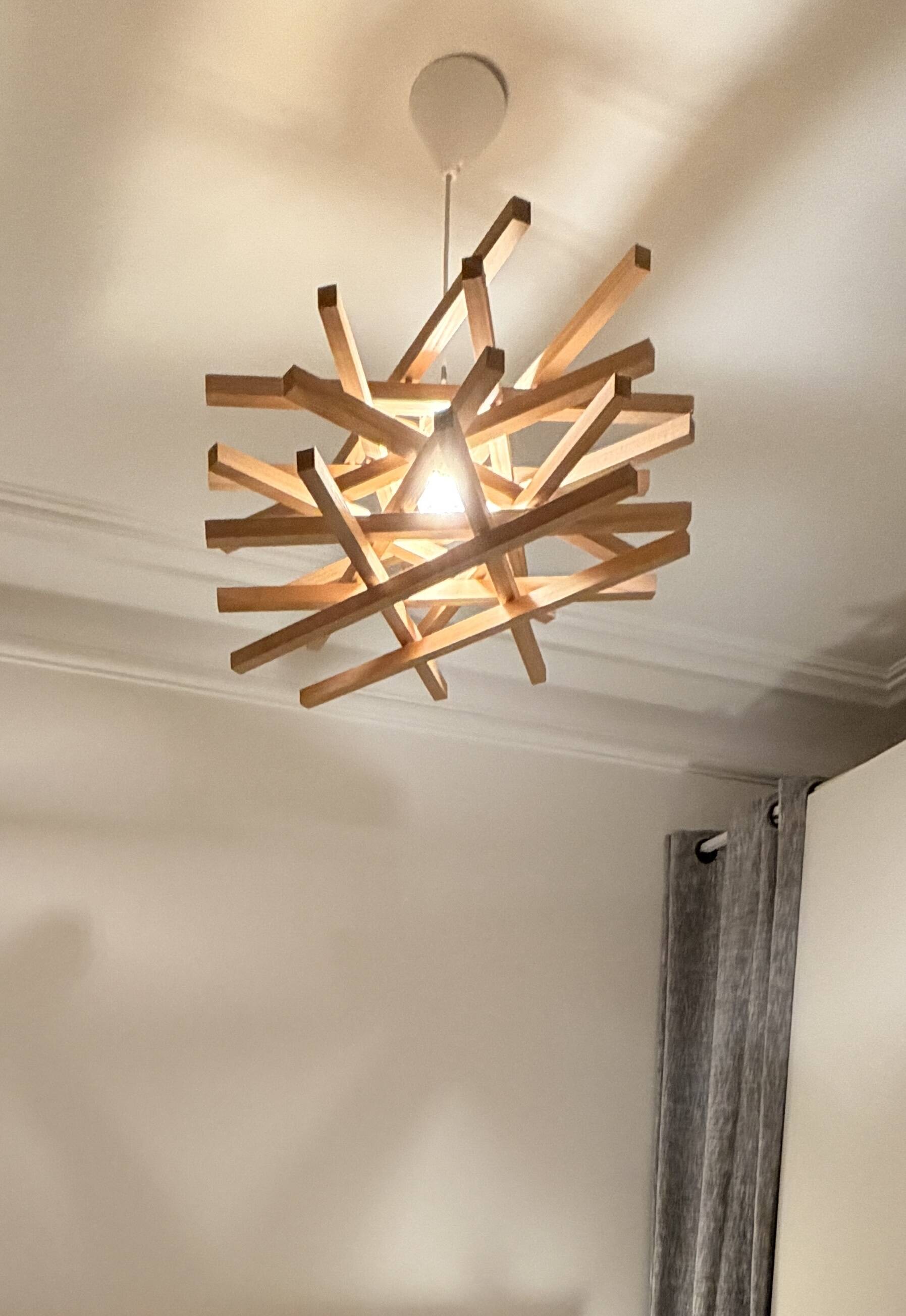 Scandinavian wooden nest suspension