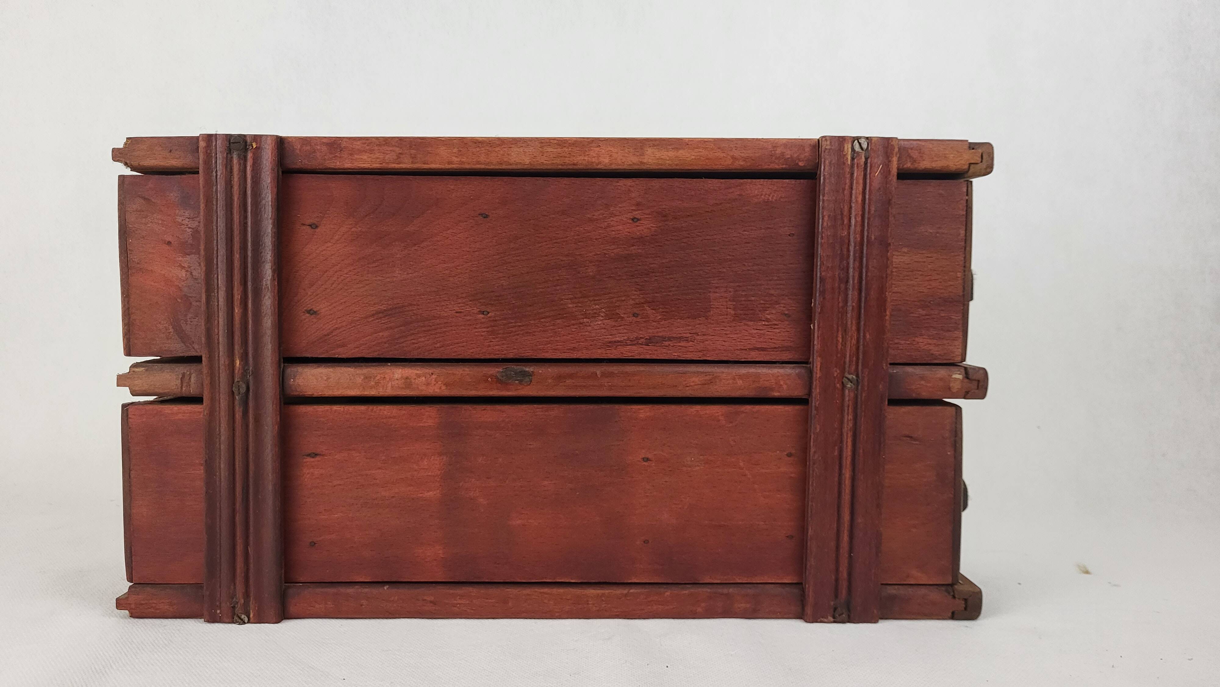 Wooden storage box for cards from the 1920s and 1930s