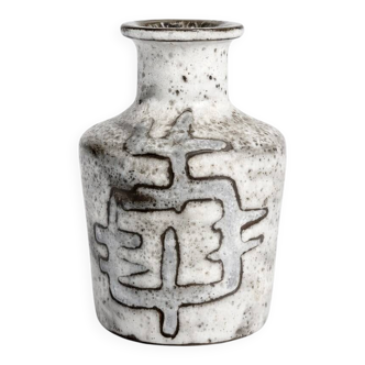 Ceramic bottle vase by Jean Rivier, Vallauris, 1950s-60s.