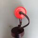 70's red lacquered metal wall spotlight