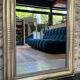 Antique Louis Philippe mirror with silver leaf pearls 105cm
