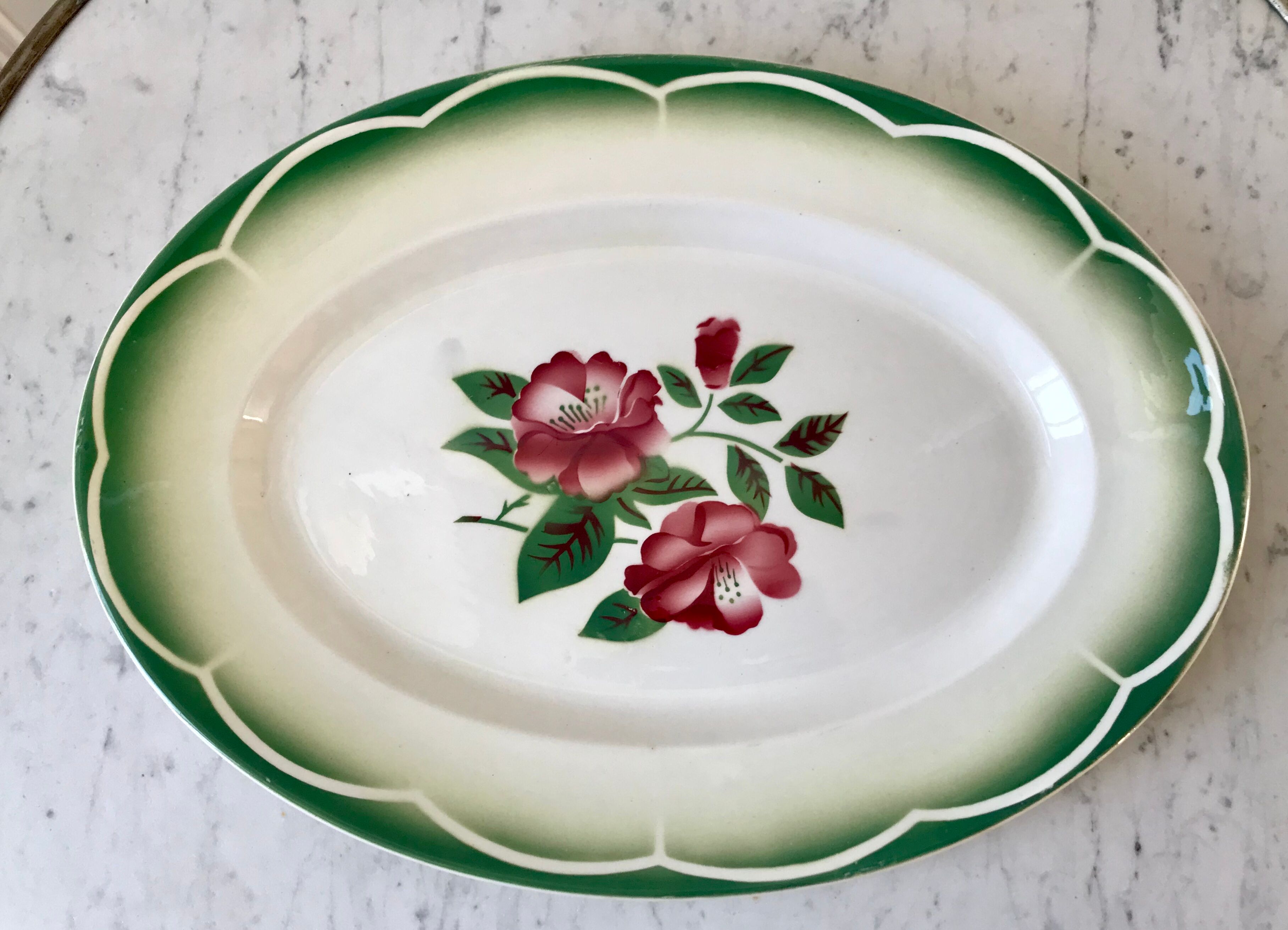 Oval dish Digoin Sarreguemines model "Mireille" 30s