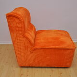 Laauser orange corduroy modular sofa, 70s