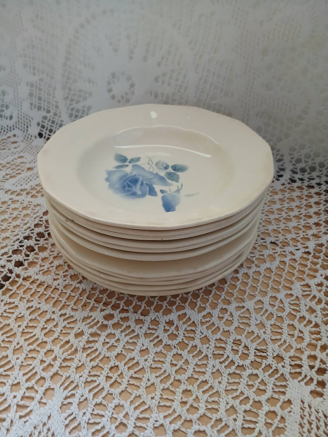 11 old Digoin and Sarreguemines plates