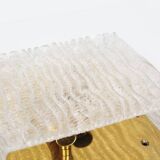 Pair of 1970s Italian brass & Murano glass wall lights