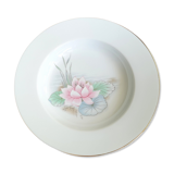 Porcelain service dish by Limoges france nenuphar rose decoration