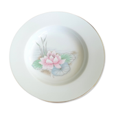 Porcelain service dish by Limoges france nenuphar rose decoration