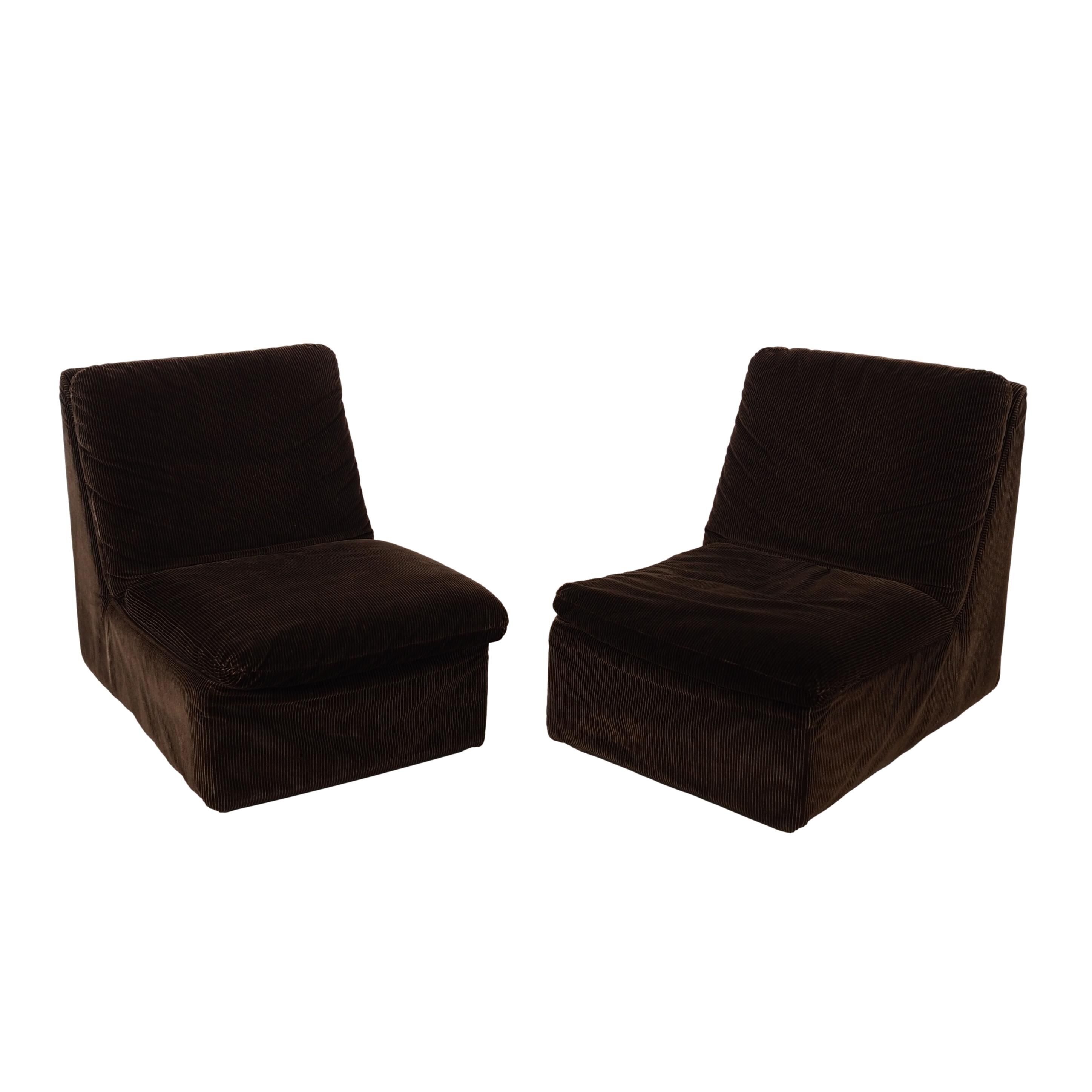 Brown modular sofa, Italian design, 1970s, manufactured by Busnelli