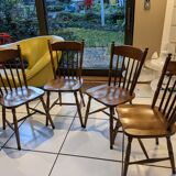 Ensemble de 4 chaises rustiques chêne