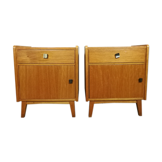Pair of vintage wooden bedsides