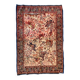 Tapis persan ispahan fait main scène chasse royale laine coton 160x110cm