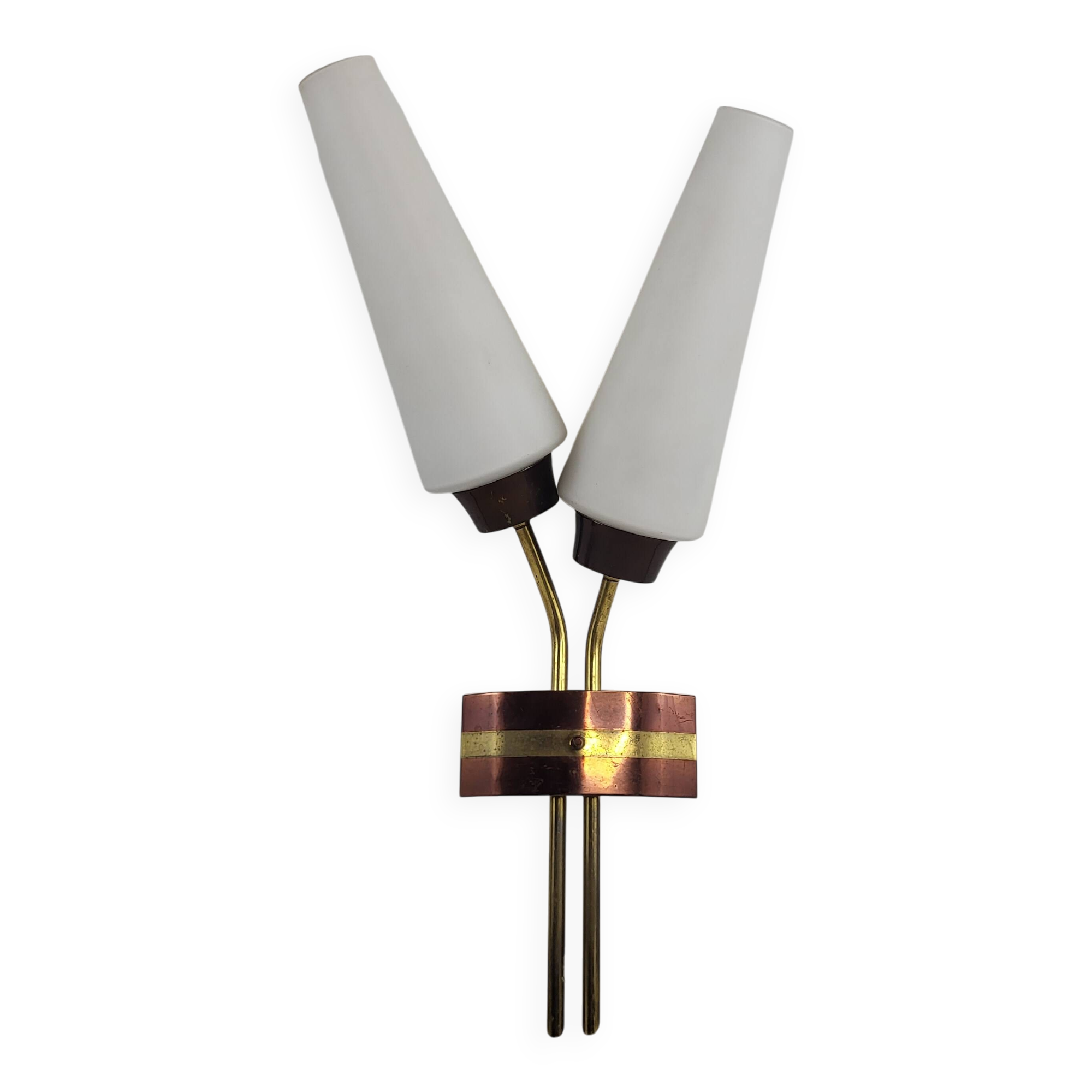 Vintage opaline glass wall lamp