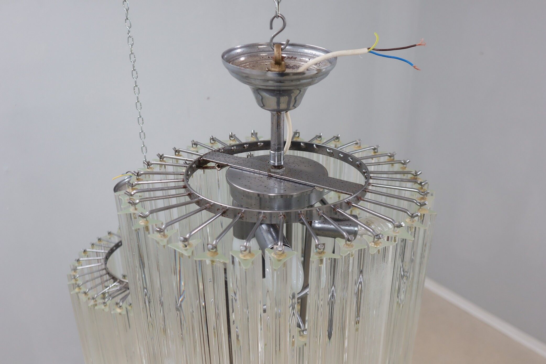 Lustre en verre Venini 4 spirale tredri années 1980