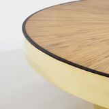 Bamboo and brass marquetry coffee table circa 1980