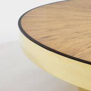 Table basse marqueterie de bambou et laiton vers 1980