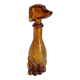 Vintage Amber Glass Dachshund Dog Shaped Bottle