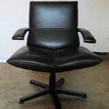 Office armchair in leather by Jean Louis Berthet pure Mobilier International, 80s