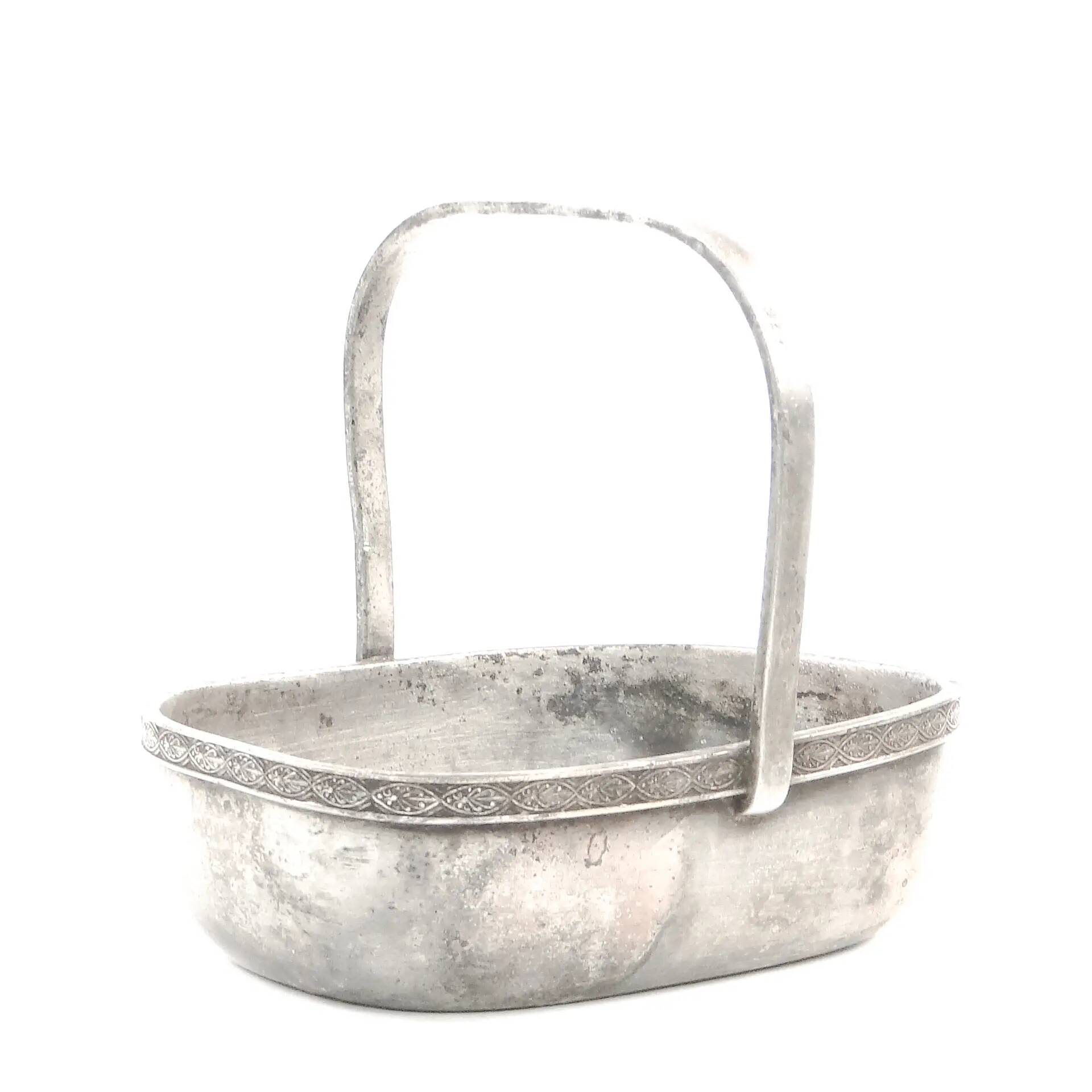 Art Deco nut basket, silver-plated metal, Norblin, Poland, 1930s