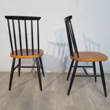 Pair of scandinavian teak chairs with bars