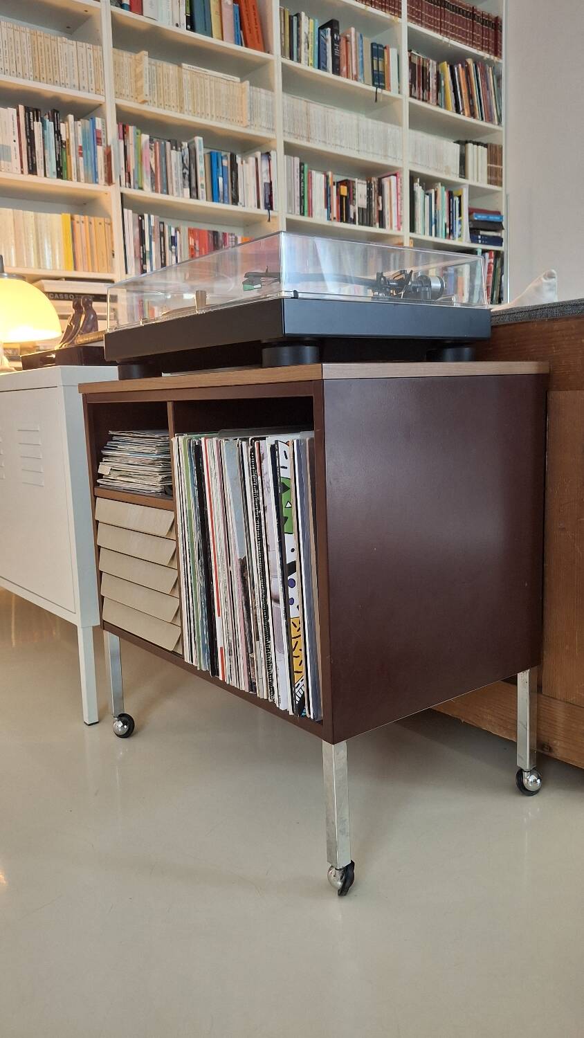 Vintage Italian Cabinet on Wheels, 1970s