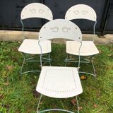 Metal folding garden chairs