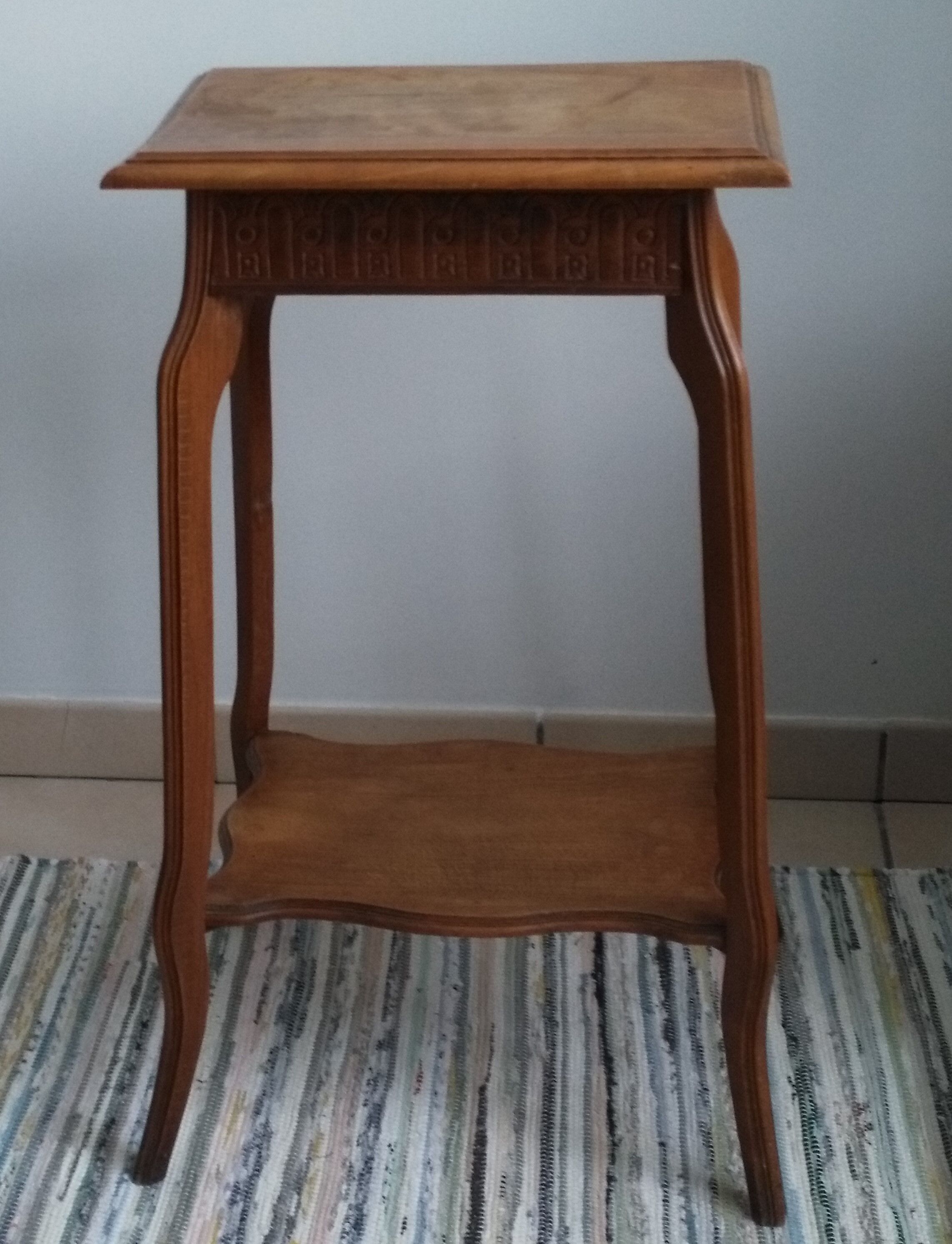 Art Deco side table wooden top