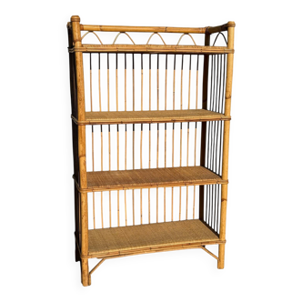 1960s rattan shelf from France