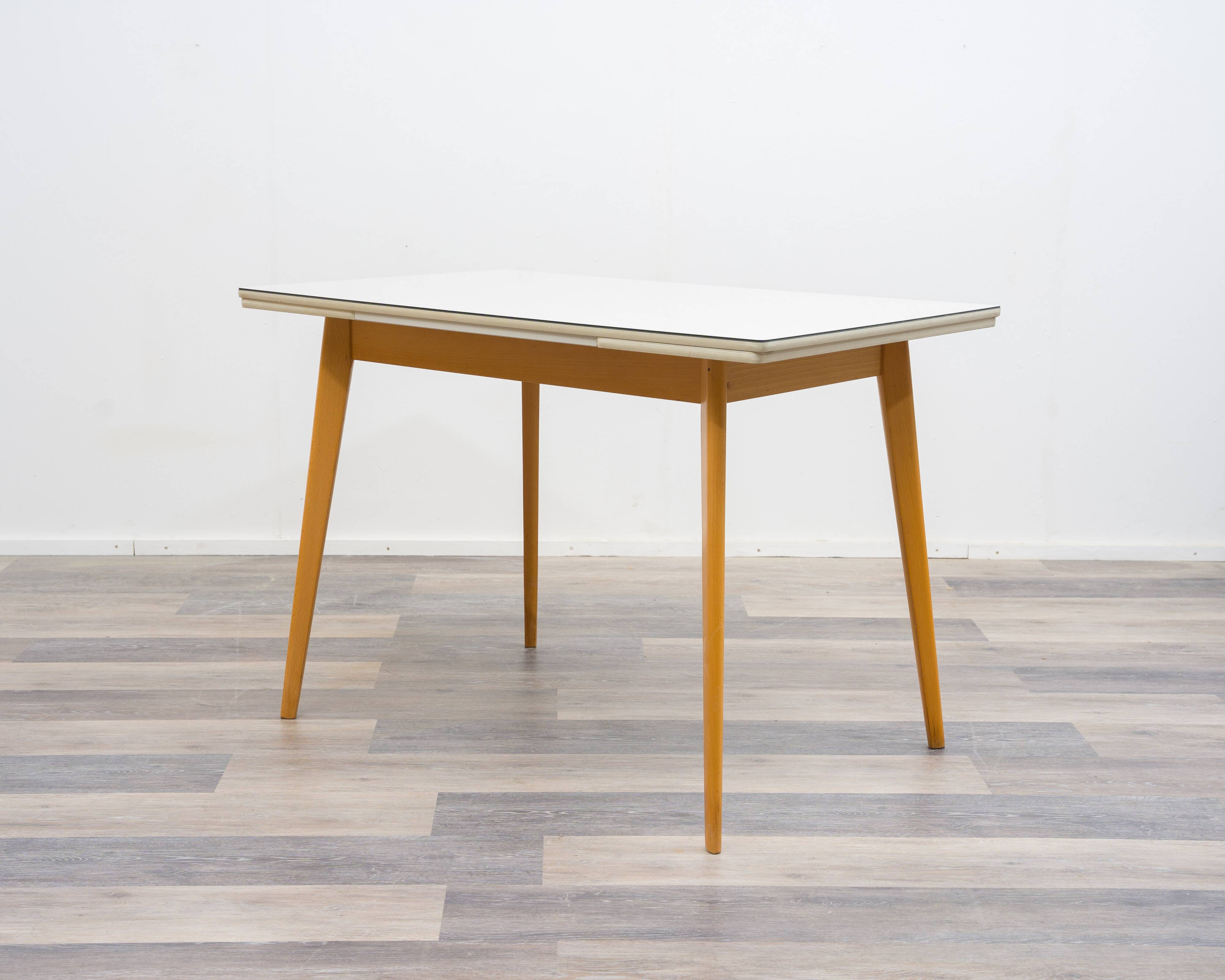 Dining table from the 1950s, grey resin top.
