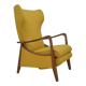 Mid-century Wingback armchair with folding footrest, 1960s