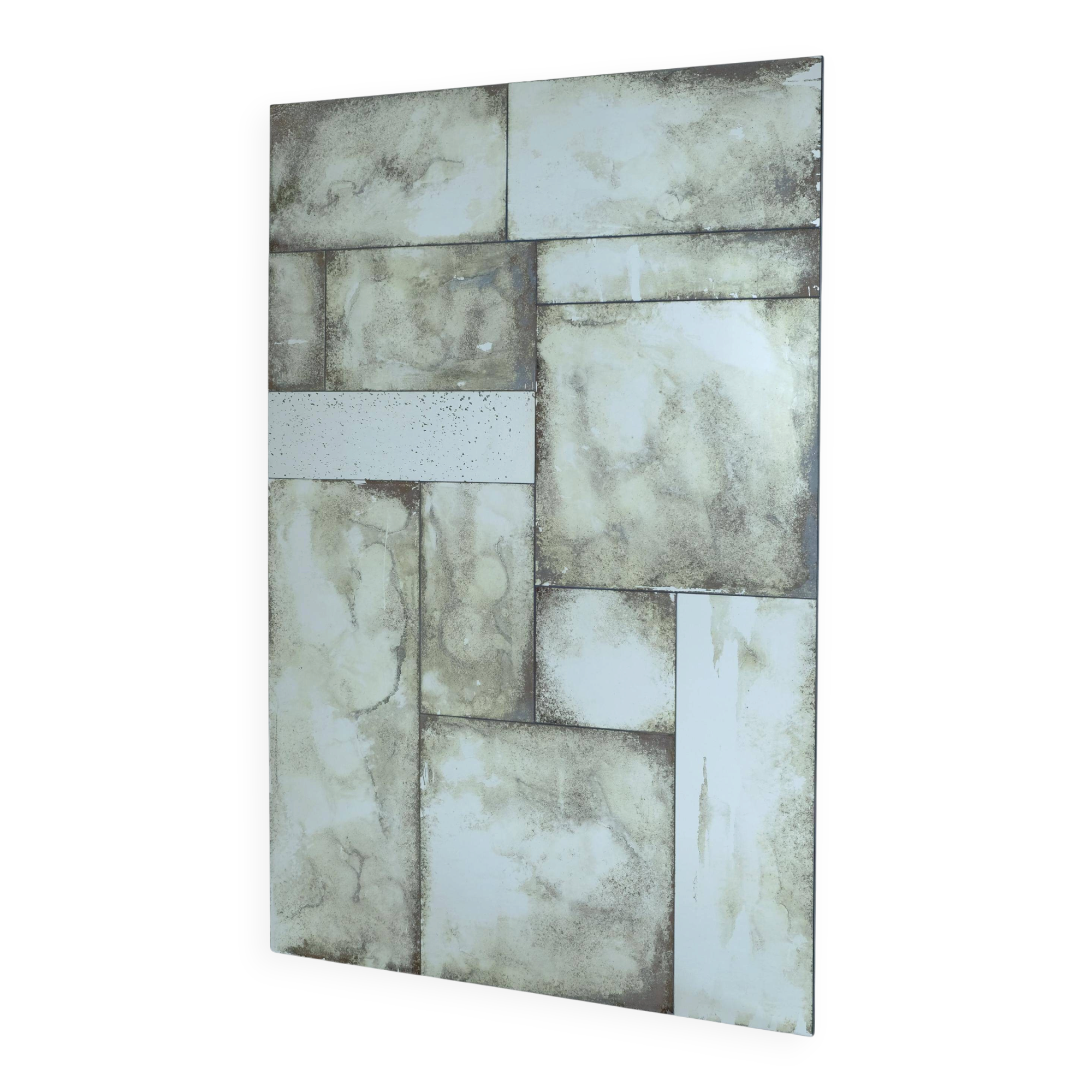 Handmade industrial artisan mirrors, authentic aged finish, frameless S