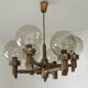 Vintage rustic chandelier wooden hanging lamp medieval style pendant light
