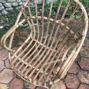 Pair of vintage rattan armchairs