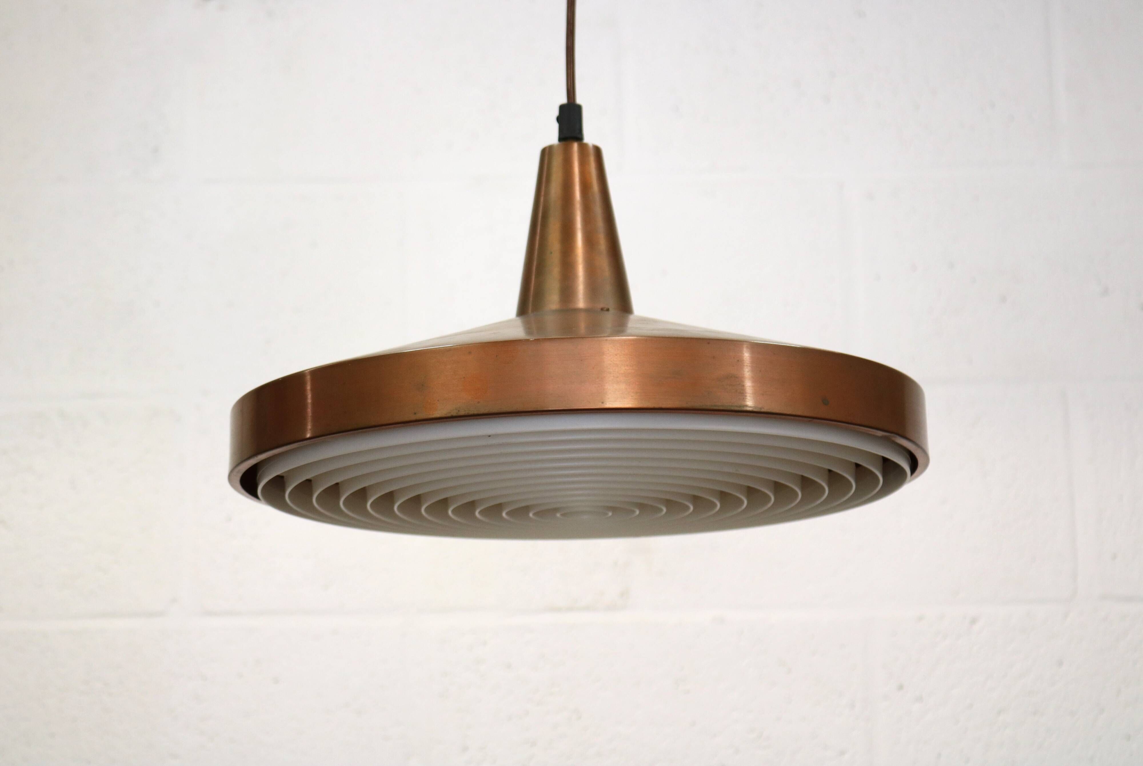 Vintage Copper Pendant Lamp: 1960s Scandinavian Design