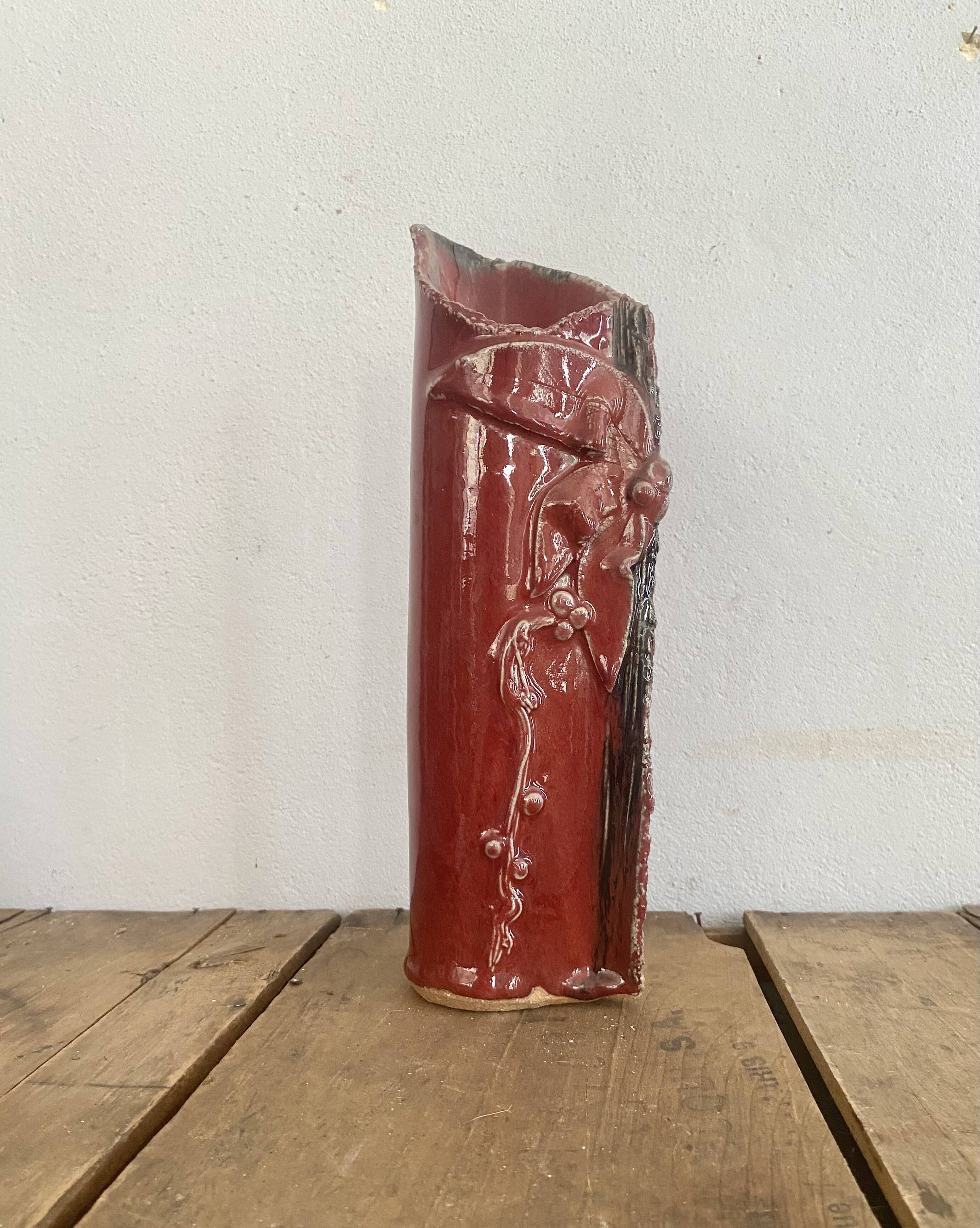 Vase grès vernissé années 80