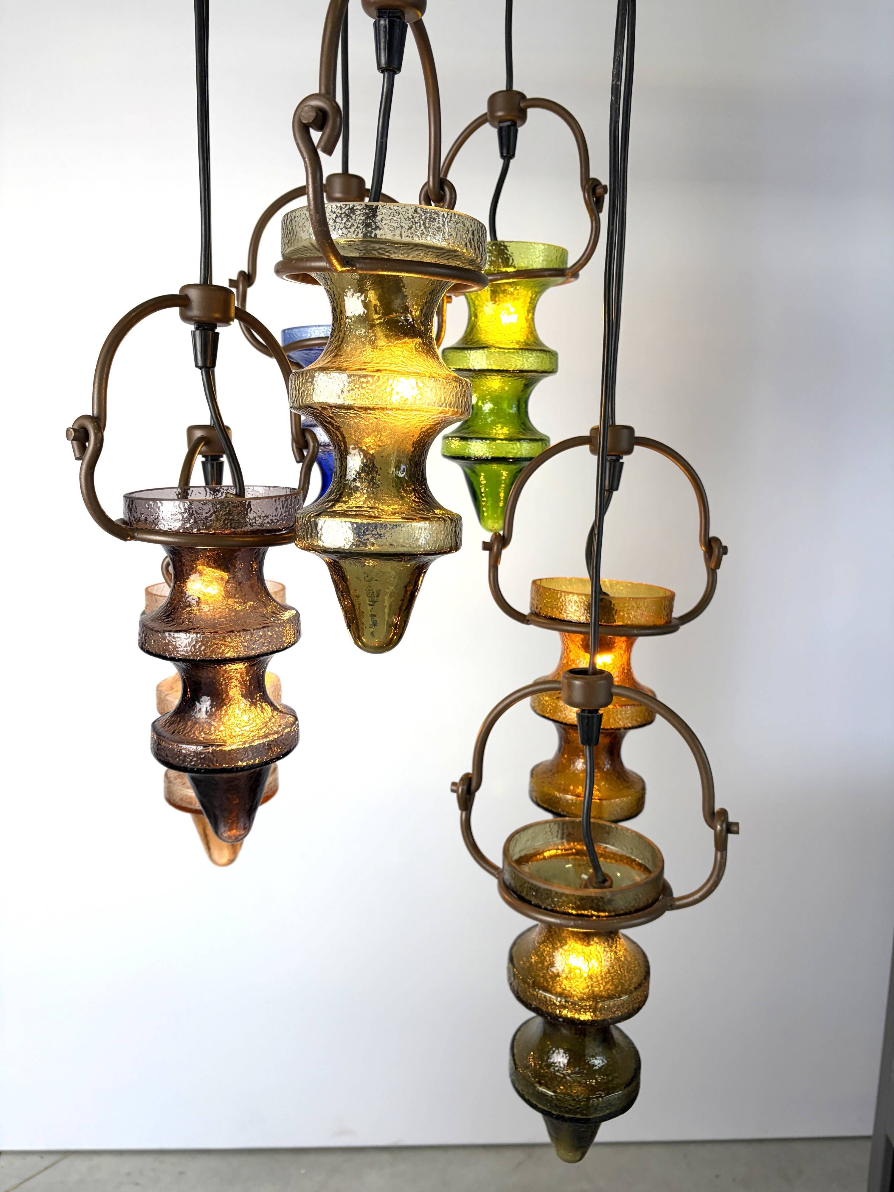 Brutalist stalactite chandelier by Nanny Still for Massive Belgium, 1960s