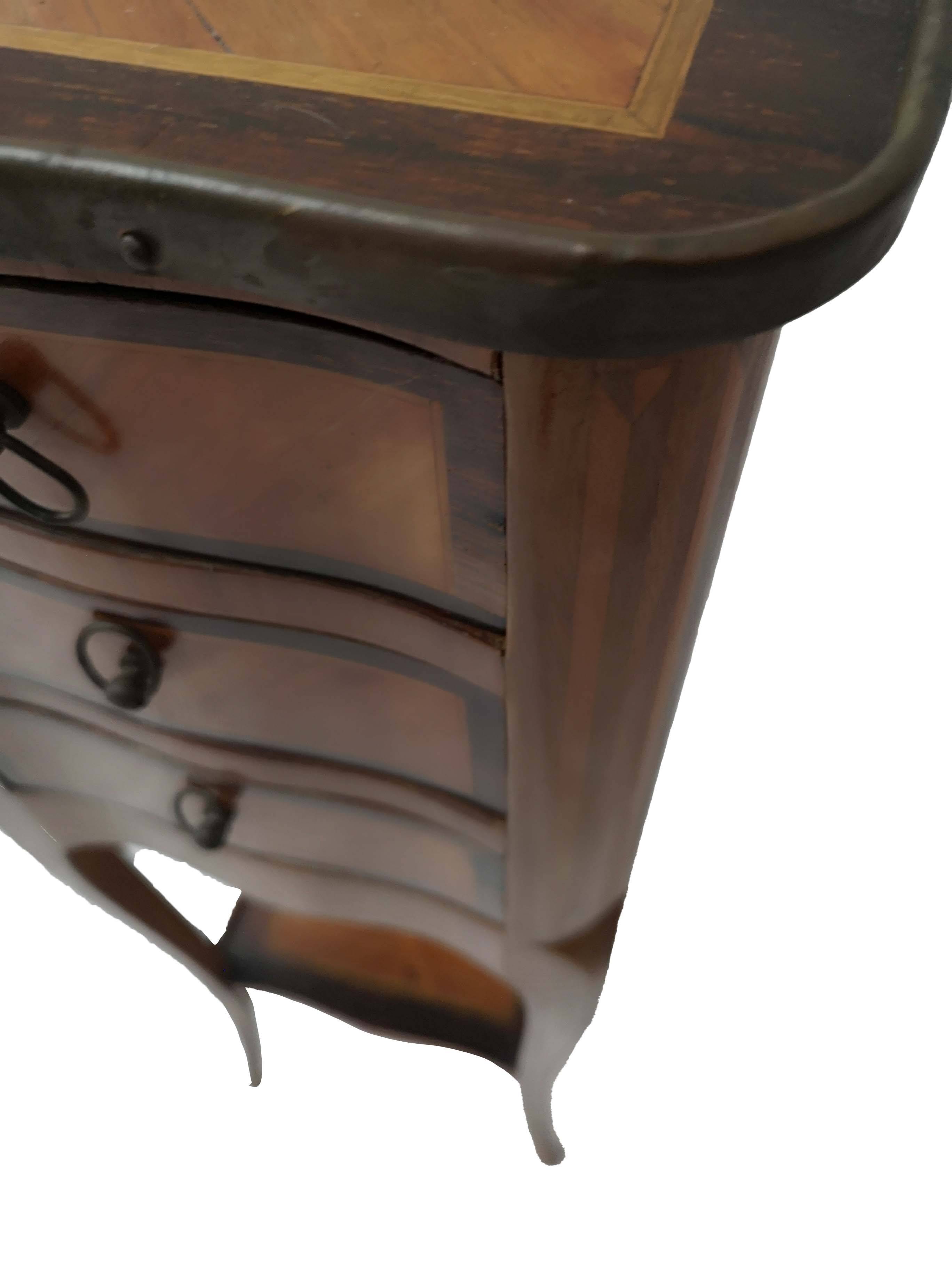 Small bedside table in Louis XV style rosewood