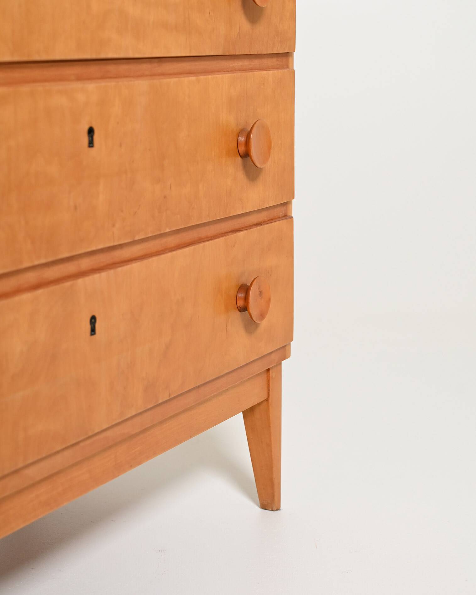 Commode en bouleau scandinave, années 1950