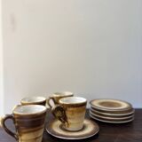 Longchamp brown and yellow coffee service