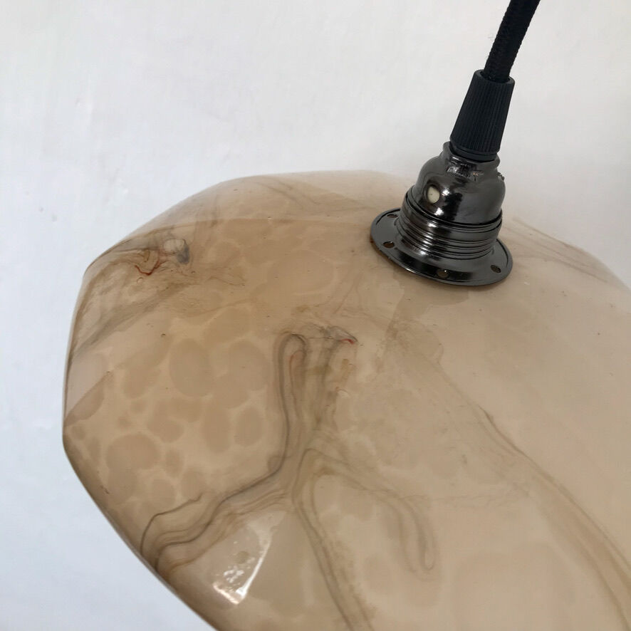 Marbled beige opaline pendant lamp