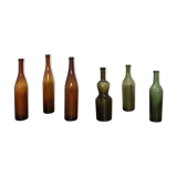 Lot of 6 bottles of bubbled glass.
