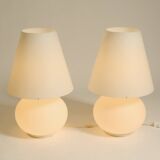 Lampes de table Leucos Paralume originales des années 1980, fabriquées en Italie | hauteur