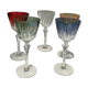 Suite of five crystal standing glasses color