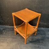 Side table, rattan, Maugrion design 1970
