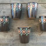 Alsace sandstone cups 1960, lot of 5