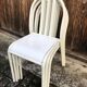 Lot 4 chairs Mallet-Stevens 60s white and wood-washed tube