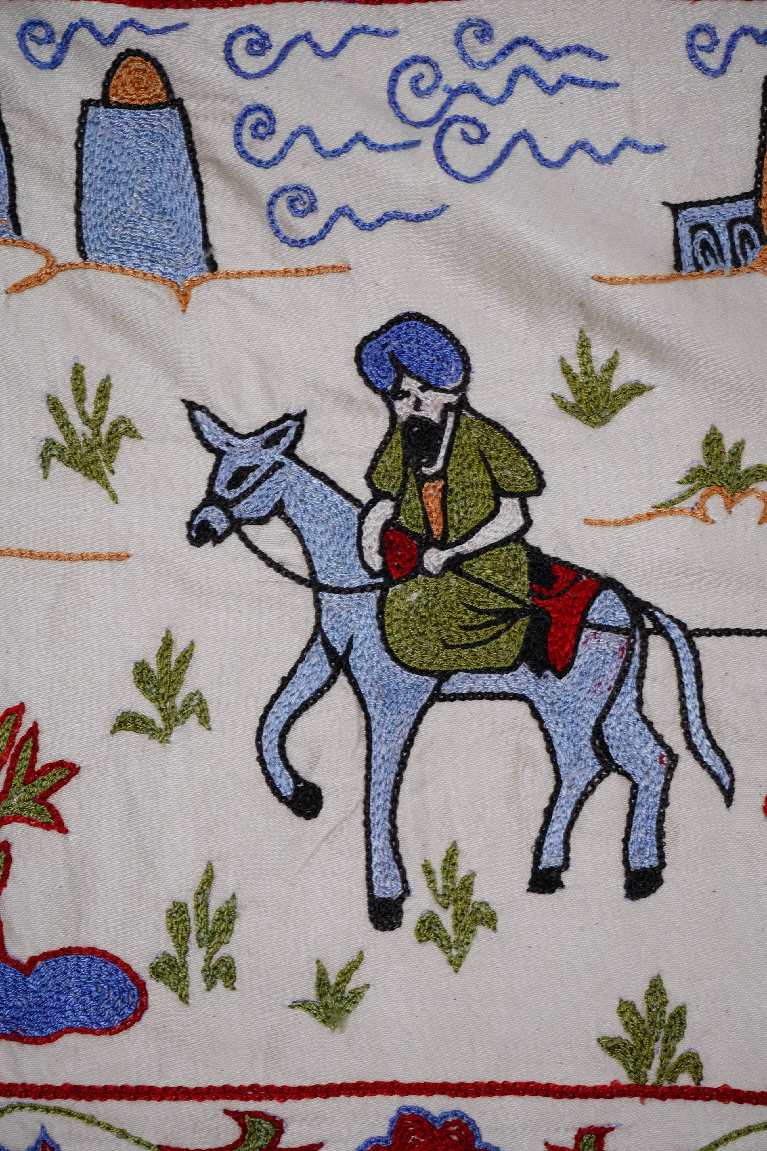 Hand-knotted rug, vintage Turkish rug 51x186 cm