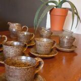 Service à café vintage en grès année 70 salins les Bains