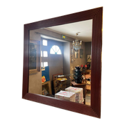 Mirror in wood and brass, 80 cm