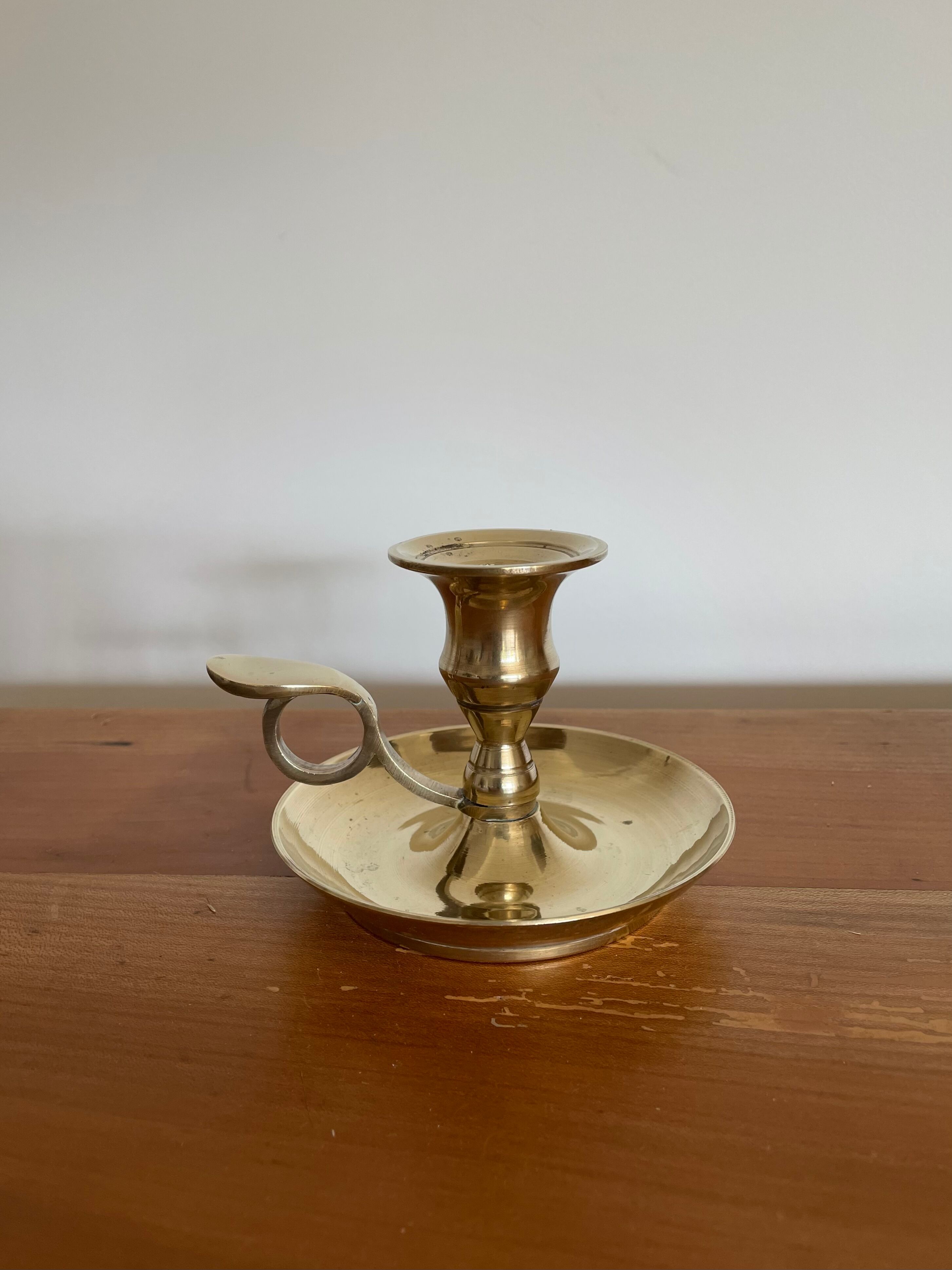 Brass candle holder cellar rat