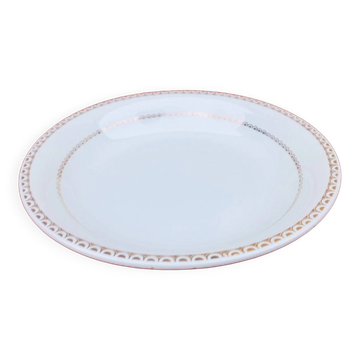 1950s Serving Dish Hollow Earthenware with Gold Frieze Decoration